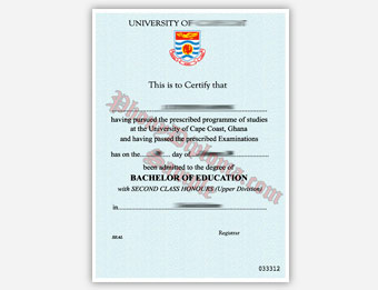 University of Cape Coast - Fake Diploma Sample from Africa